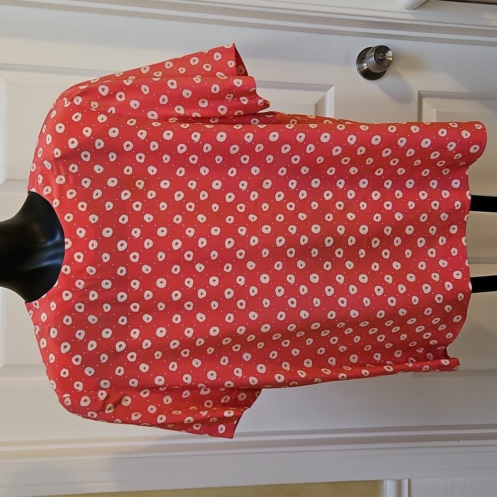 TALBOTS Red Silk Polka Dot Top - 12